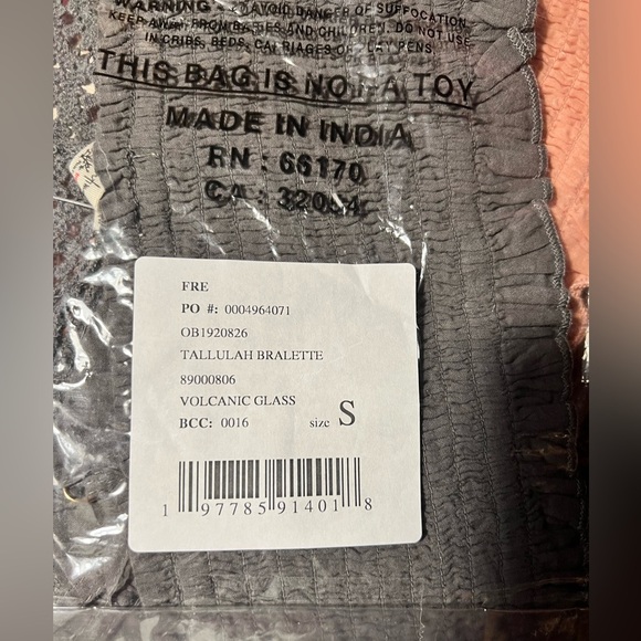 Free People Tallulah Bralette in Volcanic Glass Size Small $48 Retail NWT - Picture 7 of 7